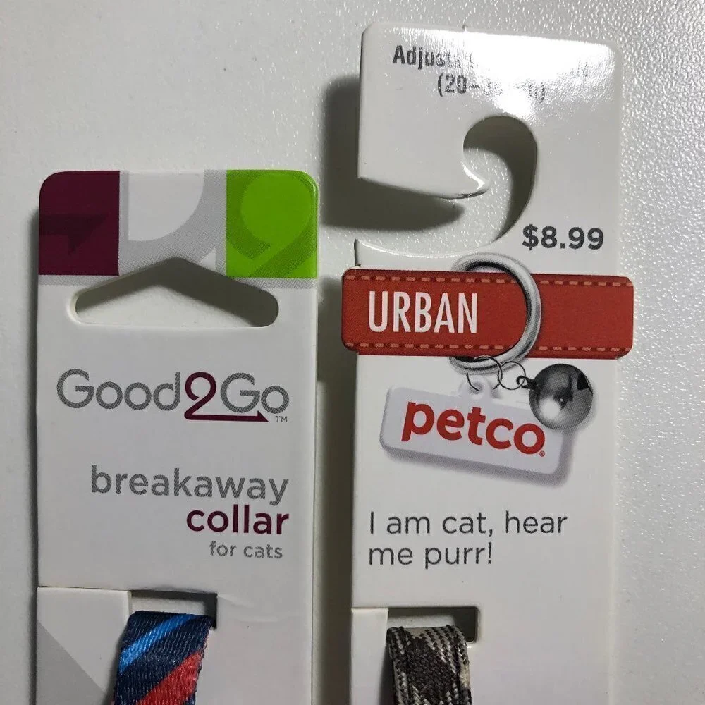 🛒$9 2 pack of Cat Breakaway Collars Boy Prints Plaid Strip  Adjusts to 8